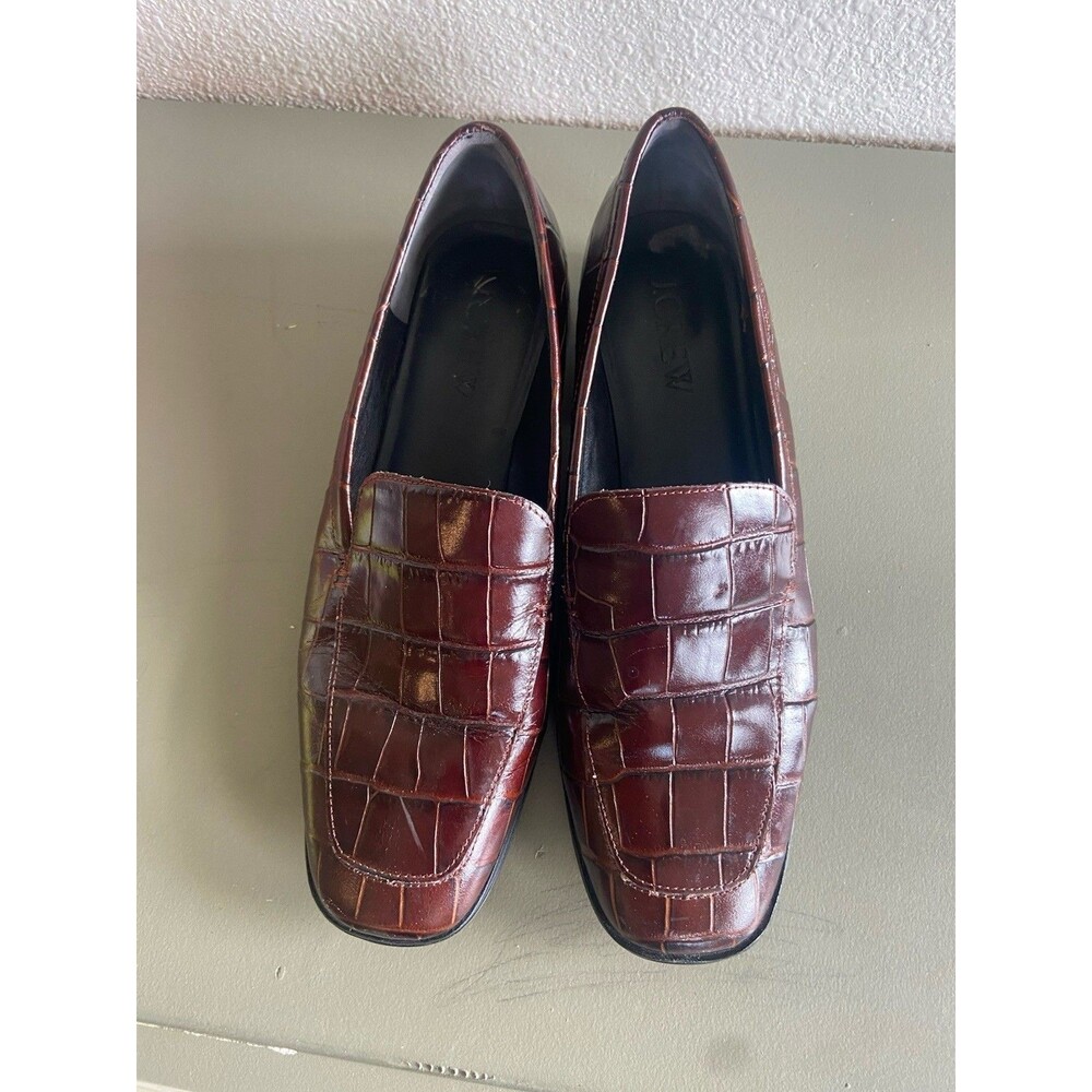 J. Crew || Maison Loafers In Croc-embossed Italian Leather Brown - Picture 4 of 12